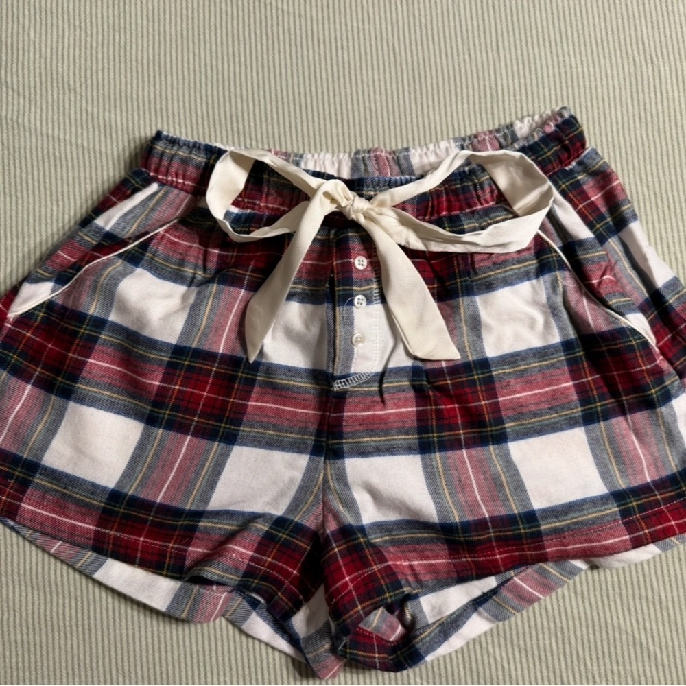 Abercrombie & Fitch Plaid Women's Pajama Shorts with Bow Tie